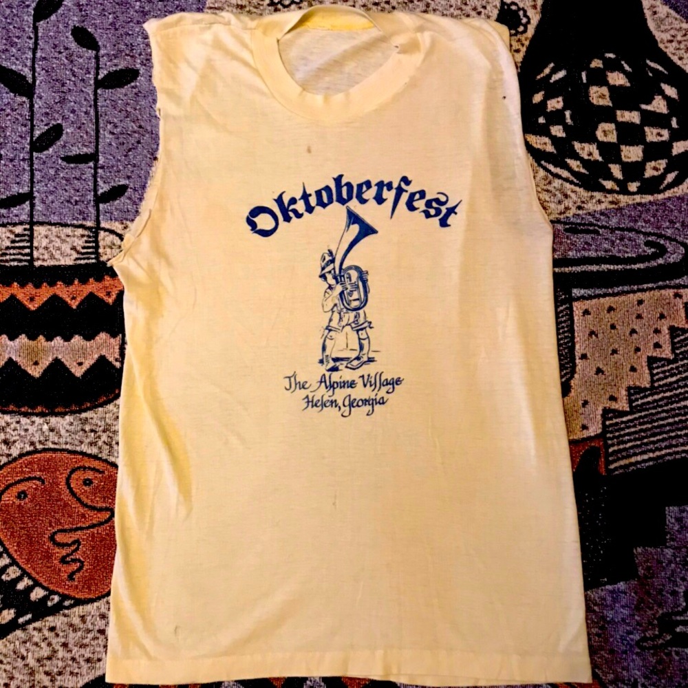 Paper thin vintage Oktoberfest tank top grunge